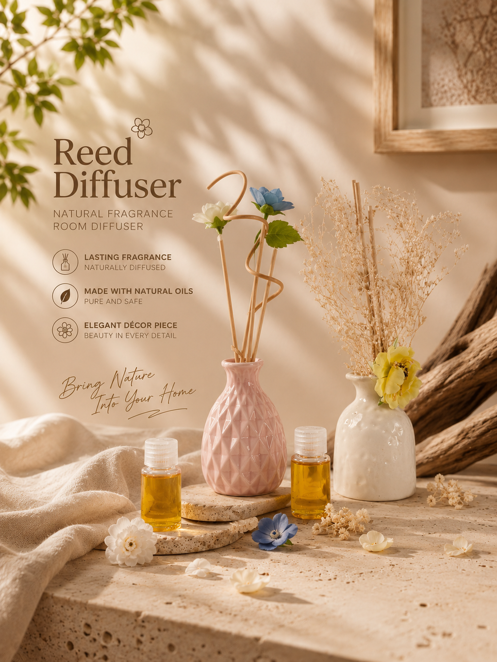 فواحة سيراميك مع زيت عطري - Reed Diffuser