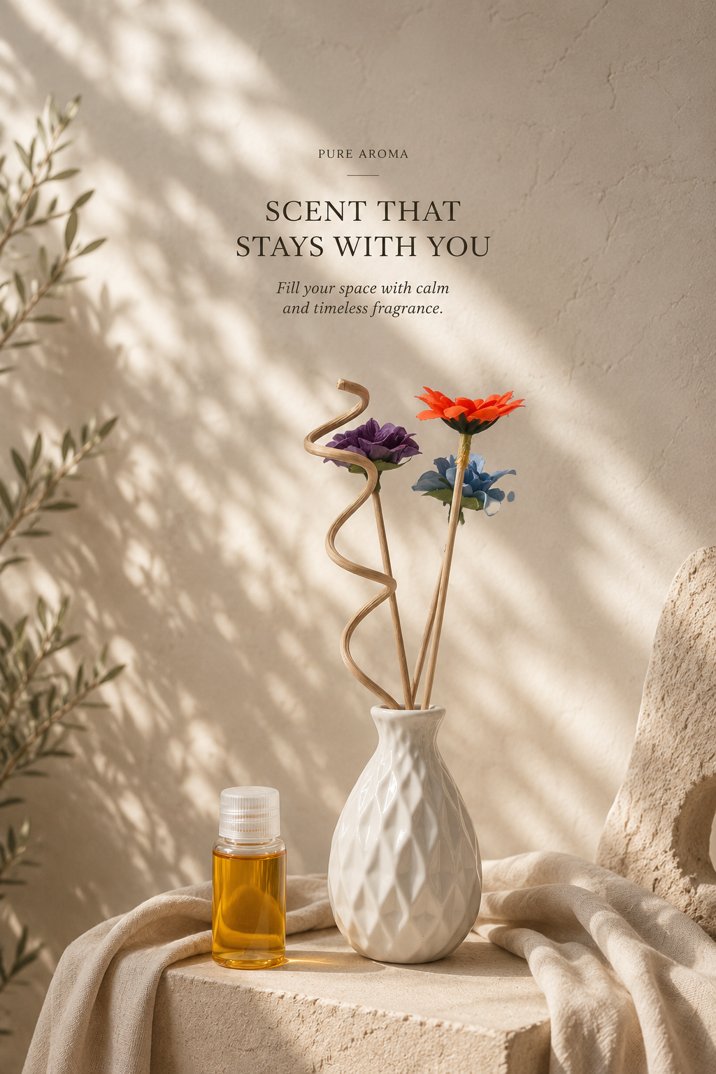 فواحة سيراميك مع زيت عطري - Reed Diffuser