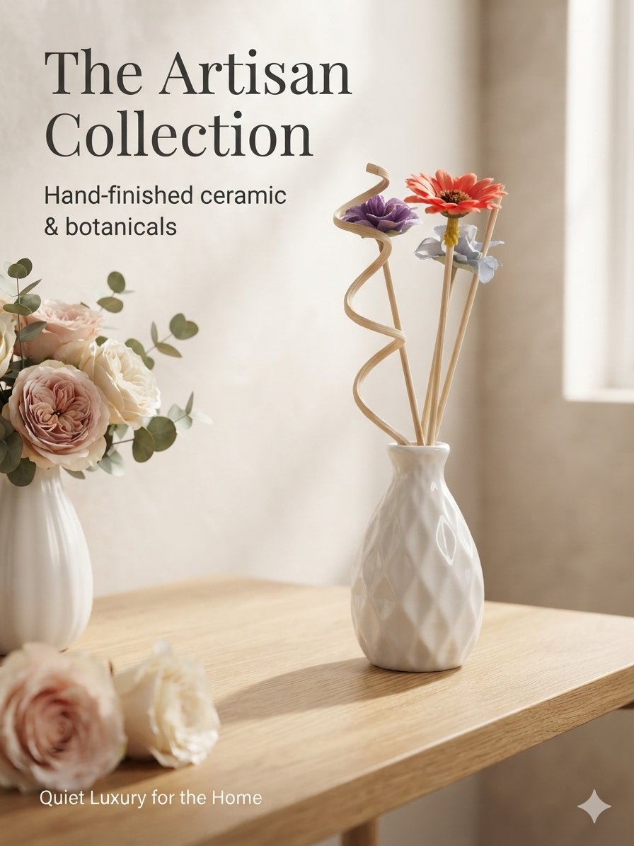 فواحة سيراميك مع زيت عطري - Reed Diffuser